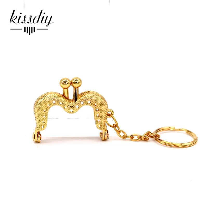 KISSDIY 25 шт. 4 см мини серебряные золотые серьги, кошелек, рамка, брелок, поцелуй, cluth, застежка diy, сумка, аксессуар - Цвет: m golden