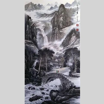 

Chinese painting pure hand-painted ink yuan Zhai Zhou Daoxi Chinese painting hotel office home handmade Chinese calligraphy and