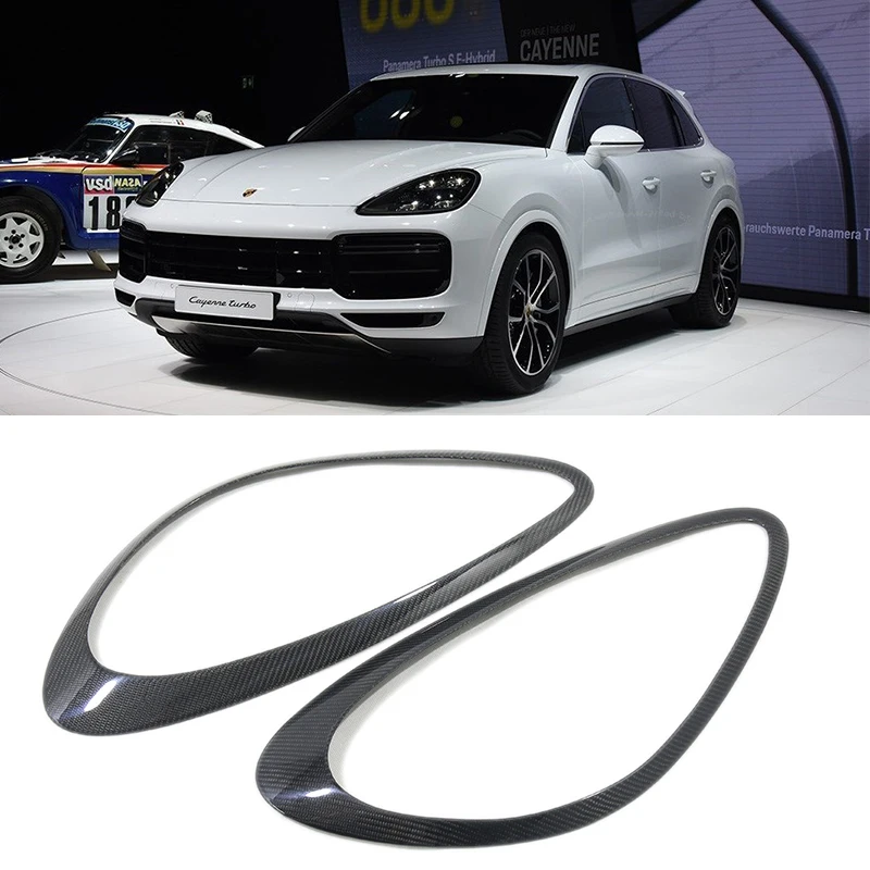 

For Porsche Cayenne 958 modified carbon fiber front headlamp shade header decorative sticker