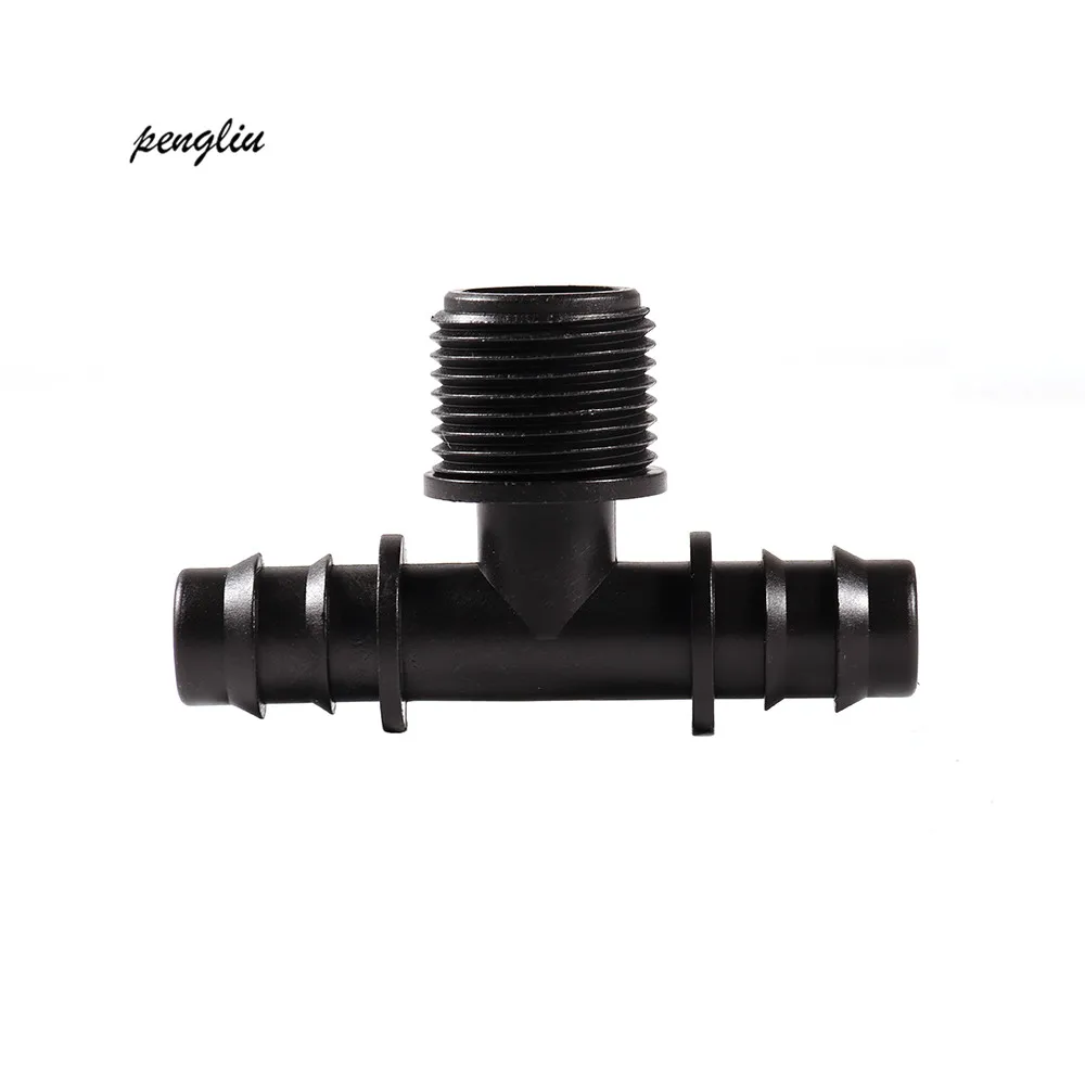 

DN16 Male Tee Connectors Drip Irrigation Water Pipe garden irrigation change into 1/2 inch Connectors 10pcs-pack IT255