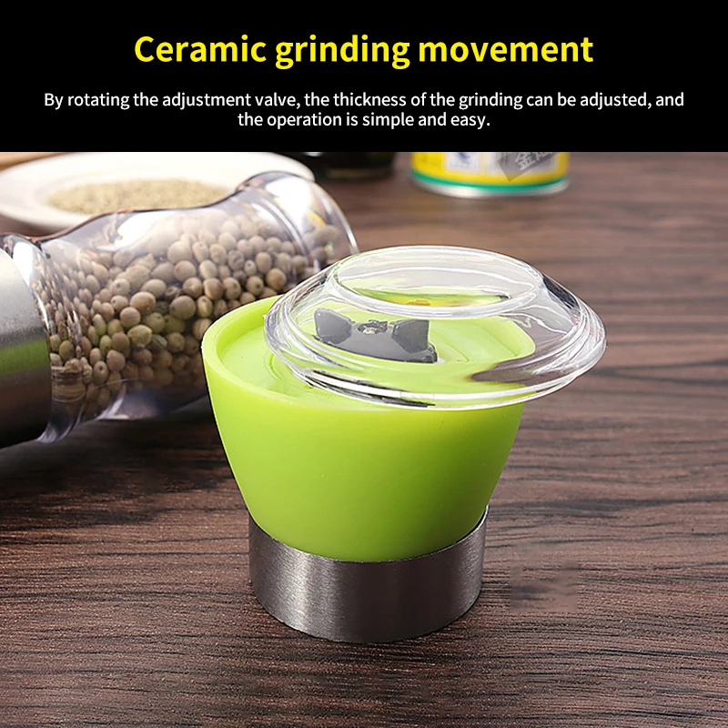 Add flavor to your dishes with our manual salt and pepper mill grinder – essential kitchen gadget for convenient seasoning