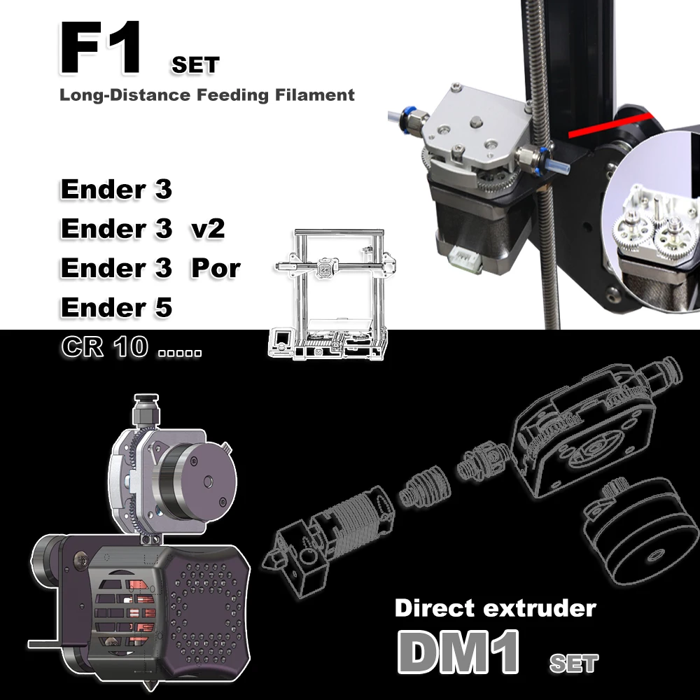 All-metal Aluminum Extrud Direto Dual Drive Bowden Impressora 3d Omg Ender Atualização Orbiter Titan Aero Mk8 h2 Vyper Kobra - Imagem 3