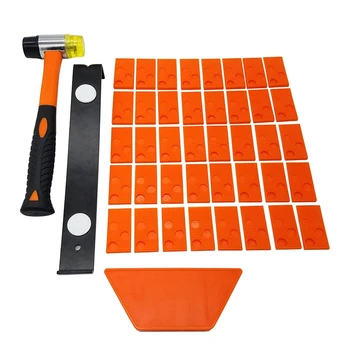 

43Pc Laminate Wood Flooring Installation Kit with 40 Spacers Tapping Block Heavy Duty Pull Bar Diameter 35mm Fiberglass Mallet