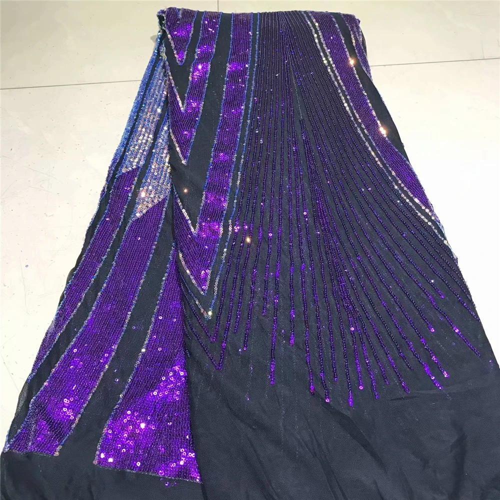 

5 yards soft unique African french net lace Nigerian garment sewing tulle fabric with shine sequins very special design