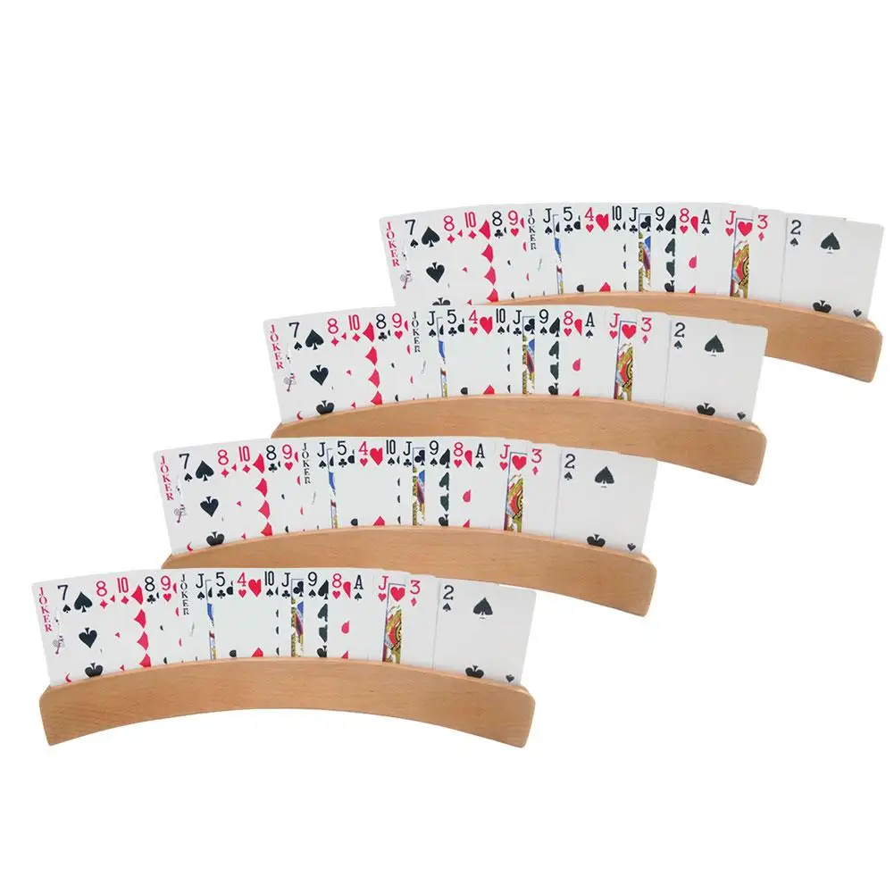 4 шт./компл. деревянный держатель игральных карт Arc Hands Free Lazy Poker Stand Seat изогнутый