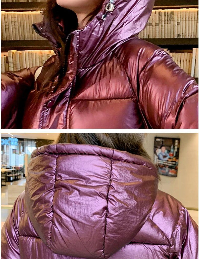 Зимняя модная блестящая теплая Женская куртка короткая куртка топ серебристого цвета новая дамская парка студенческое пальто Jaqueta Feminina Z79