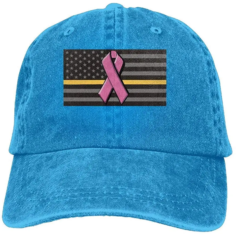 Тонкая золотая линия розовая лента взрослая джинсовая пиковая кепка регулируемая бейсболка