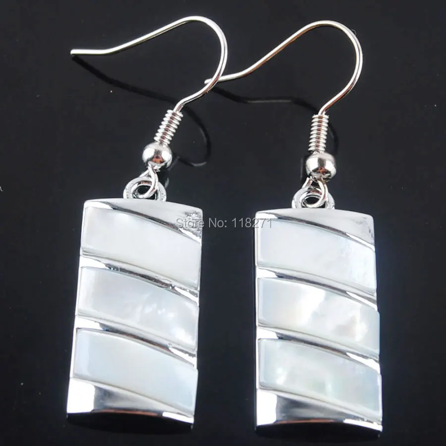 

WOJIAER New Zealand Abalone Shell Beads Art Dangle Earrings Pair Jewelry PR3033
