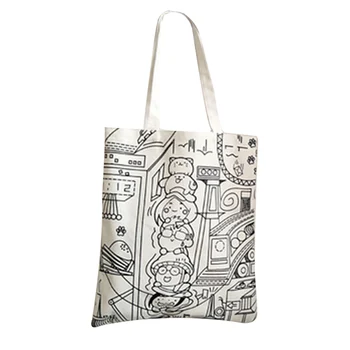 

Women Student Shoulder Bag Cartoon Printing Canvas Zipper for Mobile Phone Keys New