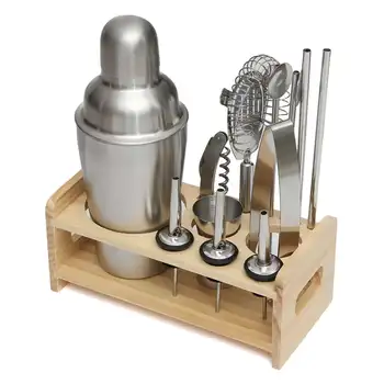 

12PCS Cocktail Shaker Bar Tool Set for Drink Mixing with Shaker Jigger Strainer Bar Mixer Spoon Tongs Bottle Opener