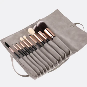 

10Pcs Makeup Brushes Set Black Synthetic Hair Make Up Tools Powder Foundation Eye Shadow Eyelash Kits Mermaid Pro Bag