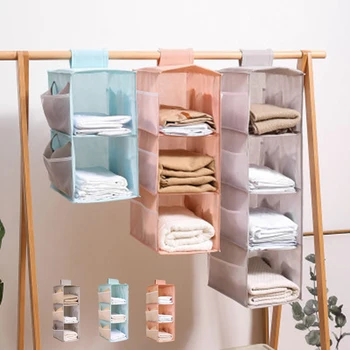 

3 Layer Oxford Cloth Washable Multi-layer Foldable Hanging Storage Bag Drawer Type Wardrobe Underwear Hats Thin Cloth Storage