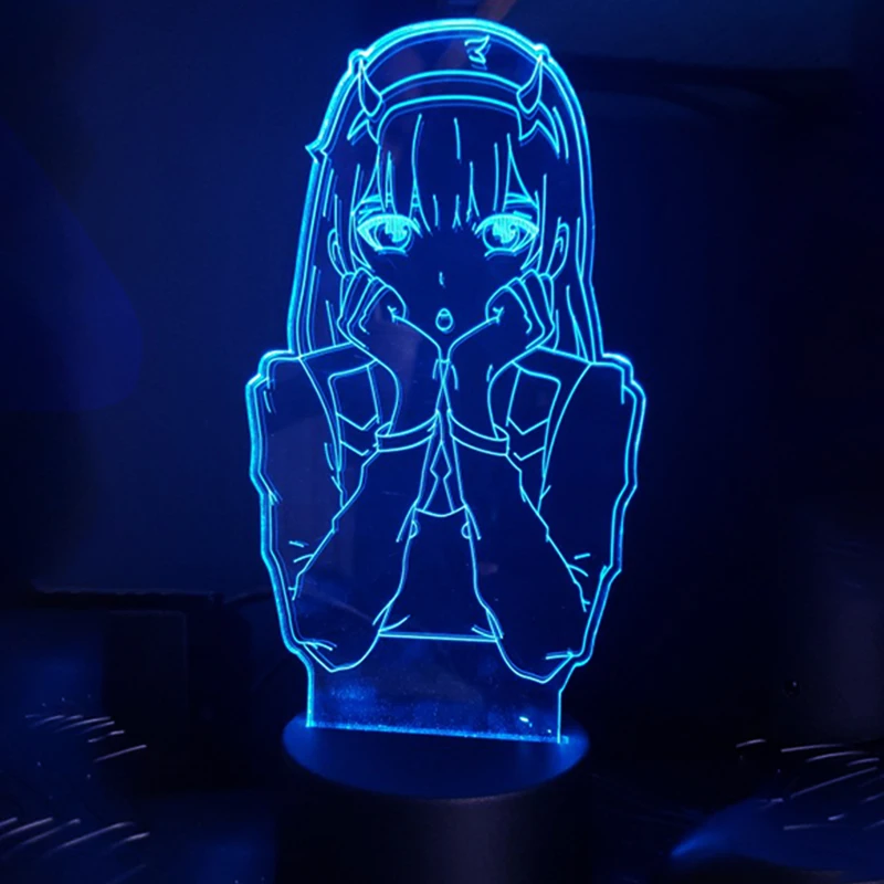 Darling в Franxx 3d лампа Ночной светильник для малышей Для детей девочек Украшения спальню ноль два Рисунок Аниме