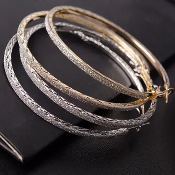 

6CM Hoop Round Dangle Earring Jewelry Women Crystal Diamante Rhinestone Large Ear Ring FS99