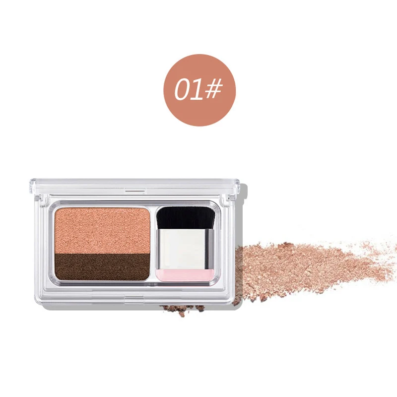 Beauty Glazed Double Color Lazy Eye Shadow Palette Shimmering Glitter Powder Pallete Eye The Shadows Pigment Cosmetic Brush 30S - Цвет: 1