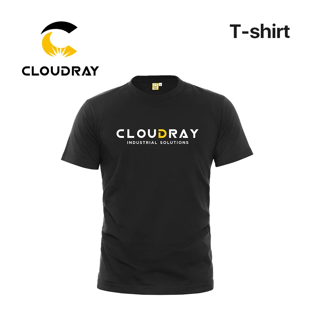 

Cloudray Laser T-shirt Round Neck Short Sleeve Cotton Men / Women Black Shirt Tops Tees