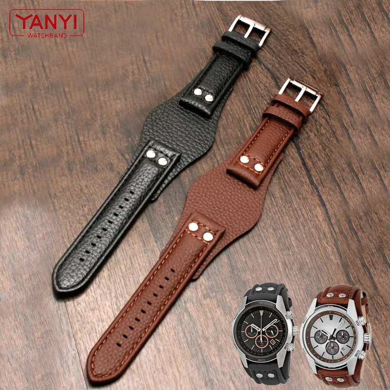 Premium Handmade Genuine Leather Watchband - 22mm Men's Bracelet Strap
