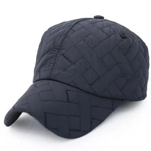 SHALUOTAOTAO Мужская кепка новые Snapback зимние теплые наушники бейсболка s регулируемый размер Мода Досуг Спорт язык шляпа - Цвет: Navy