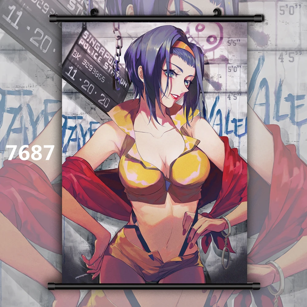 cowboy bebop spike spiegel faye valentine anime manga wall poster scroll painting calligraphy aliexpress