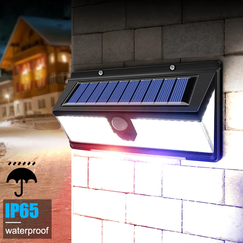 solar led light outdoor garden decoration 190led Lights With 4 working mode IP65 waterproof Solar Motion Sensor Wall Lamps 5