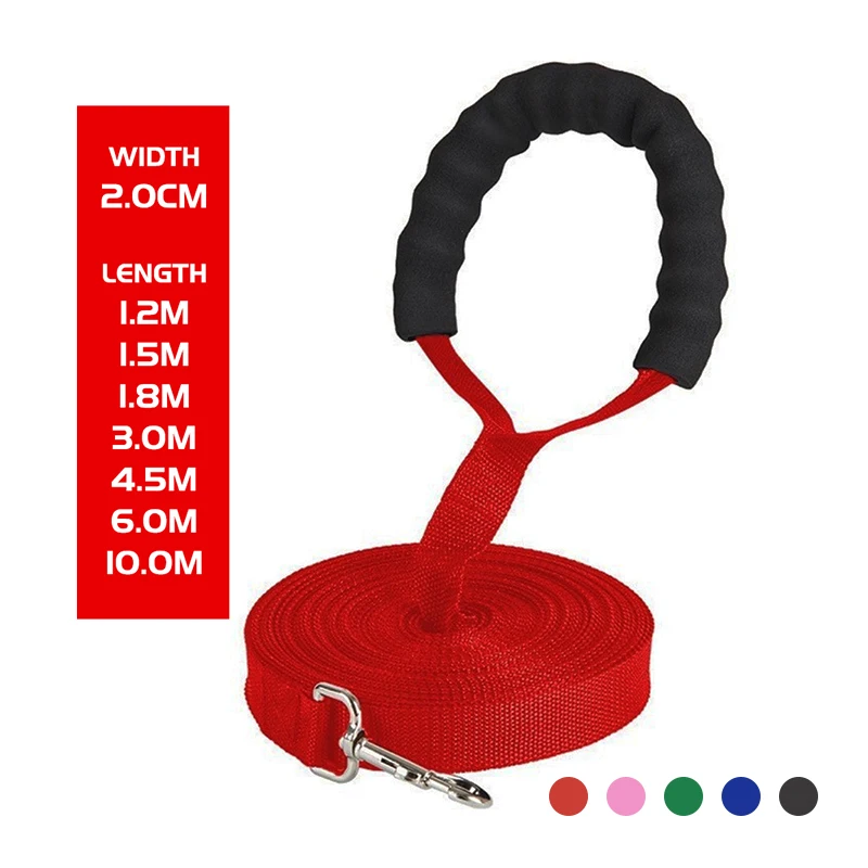 1.2-10m Dog Leash Rope Comfortable Sponge Handle Pet Lead Belt Outdoor Training Lanyard for Small Medium Large Dogs Stuff | Дом и сад