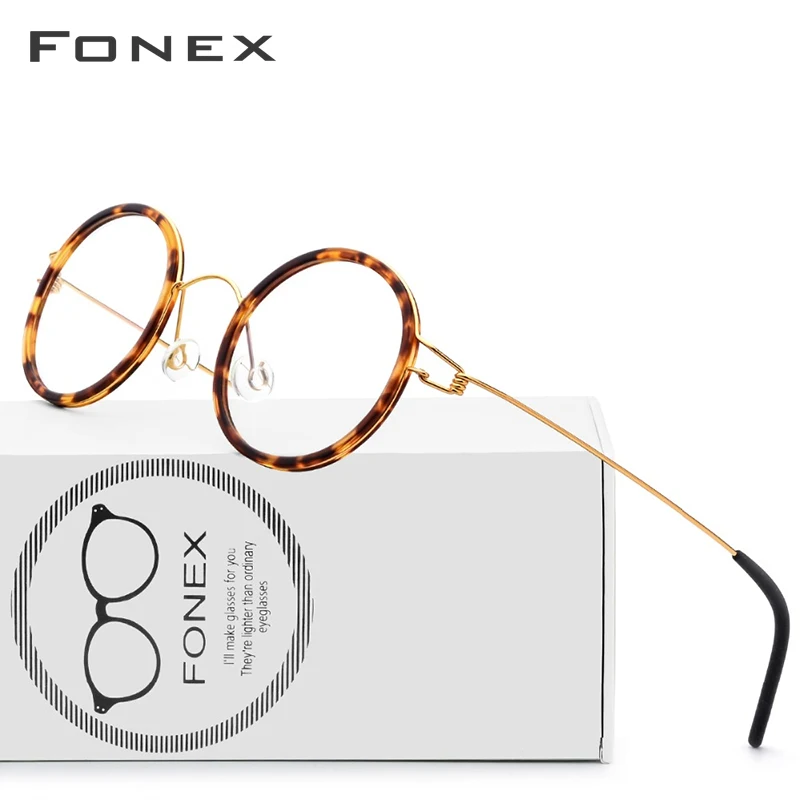 

Titanium Alloy Glasses Frame Men Women Myopia Optical Denmark Ultralight Prescription Eyeglasses Korean Screwless Eyewear 98613