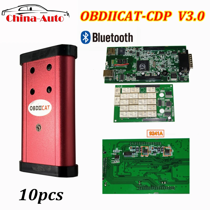 10 шт. DHL Бесплатный новый чехол OBDIICAT-CDP TCS V3.0 с Bluetooth 2016,00 Keygen OBD2 Авто диагностический сканер для грузовых автомобилей