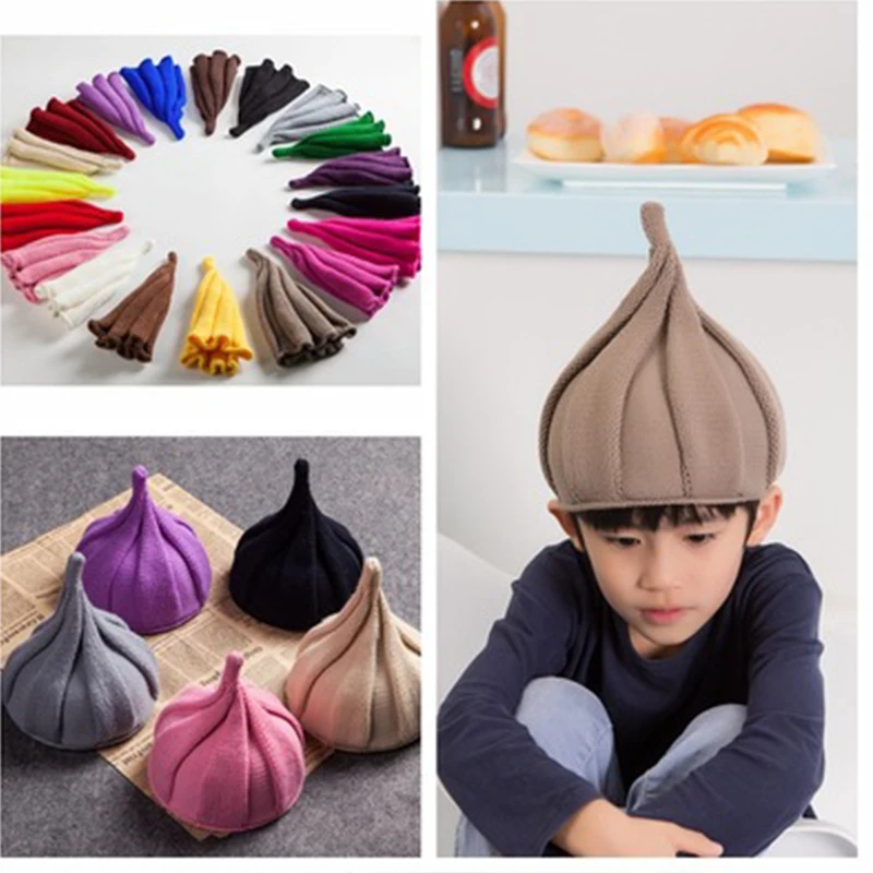 

Gothic Kint Baby Winter Hat For Kids Double Side Colorful Kintted Warm Winter Hats Beanies Cute Baby Caps Hair Accessories