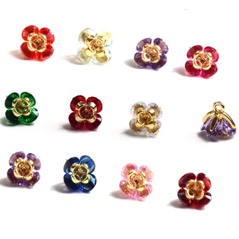 

10Pcs 7*7MM Cordial Design Jewelry Accessories Crystal Charms Flower Shape Hand Made Earring Finding DIY Making CZ Pendant