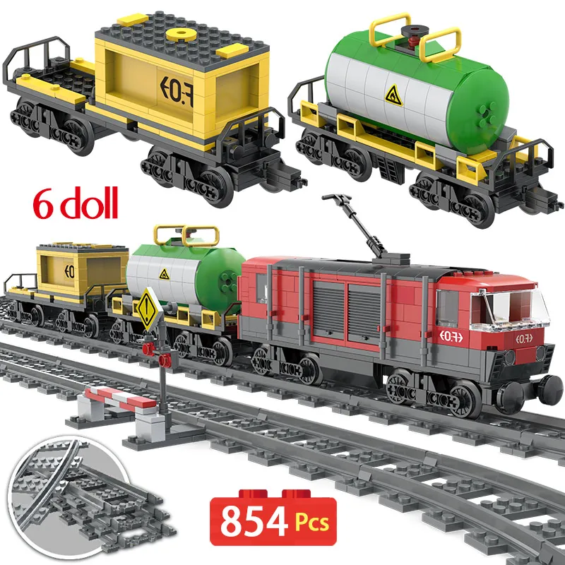 

854+pcs Creatored City Train Building Blocks Toy Compatible Legoed City Intercity Train Station Blocks Bricks Sets Toys For Kids
