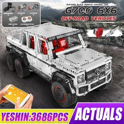 Mould King – blocs de construction de véhicules radiocommandés en briques, modèle de voiture radiocommandé, jouet pour enfants, G700 6x6 SUV, 3686 pièces 