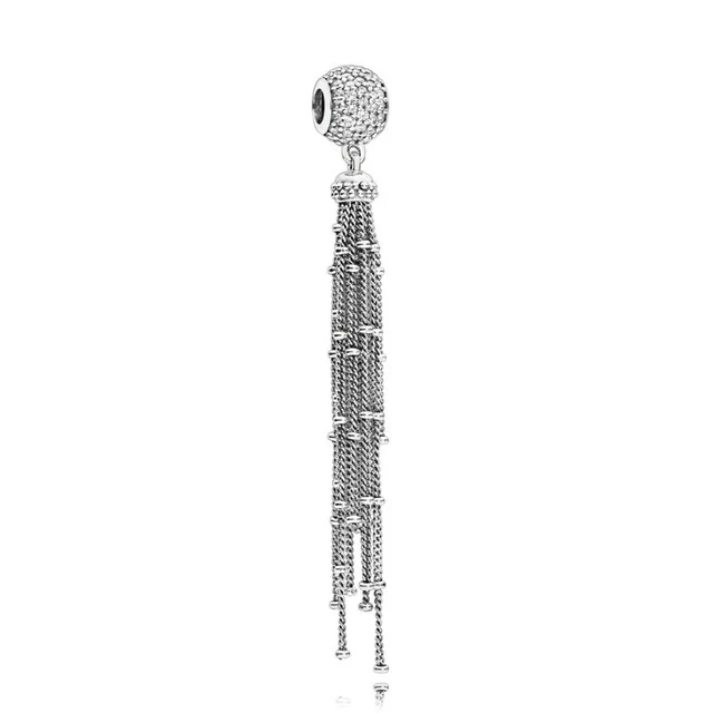 925 пробы Серебряный 1:1 797018CZ Зачарованный браслет с кисточкой