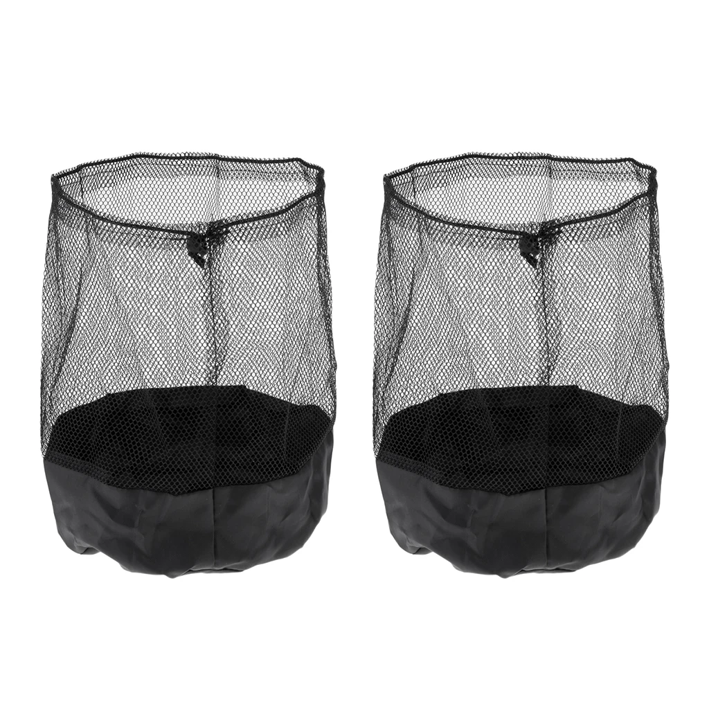 2 Soccer Training Cones Mesh Bag Drawstring Pouch Football Saucers Markers