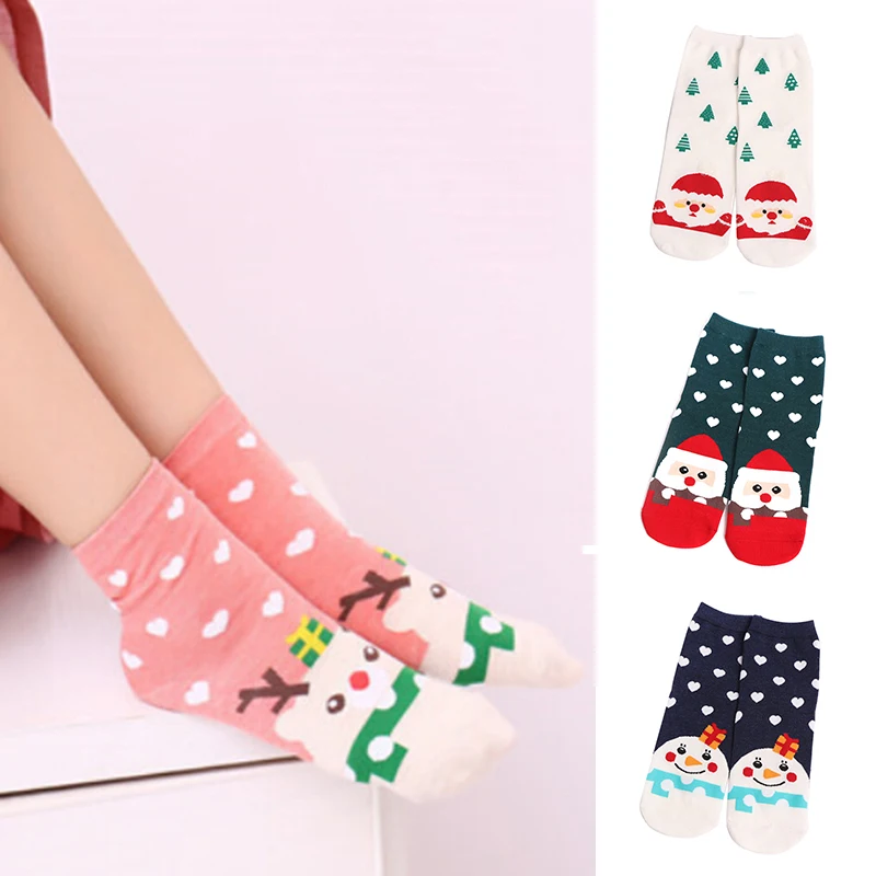 Женские носки, зимние теплые рождественские подарки, стерео-носки, мягкие хлопковые милые носки с Санта Клаусом и оленем, милые рождественские носки