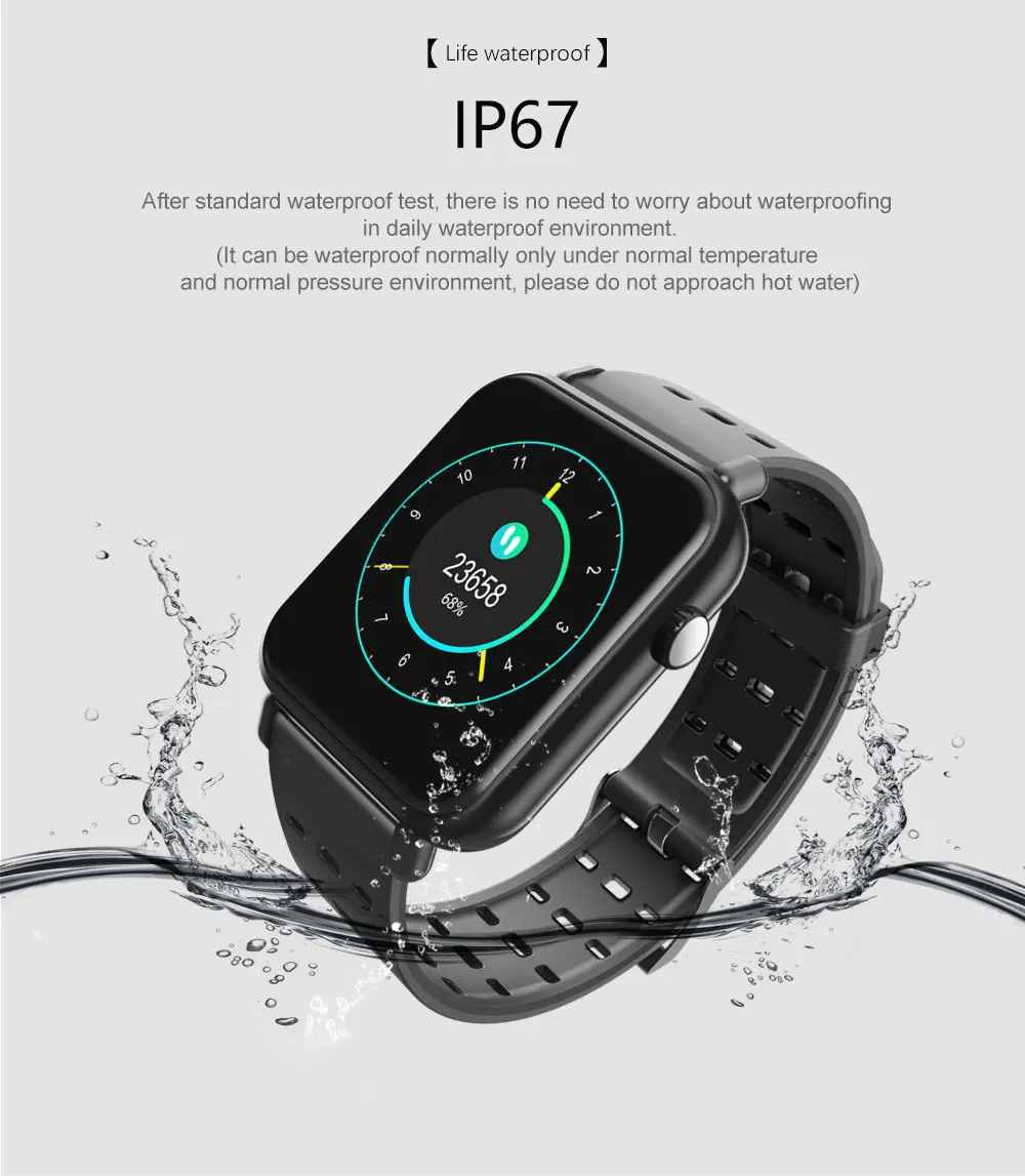 Умные часы Y6 Pro, IP67, водонепроницаемые, Bluetooth, умные часы, пульсометр, кровяное давление, фитнес-трекер для Android IOS PKP69