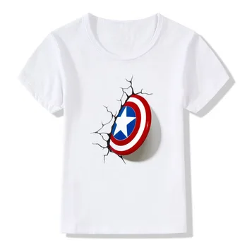 

Baby T-shirt For Boys Avenger Captain America Style Print T Shirt Children Short Sleeve Tops Kids T-shirt Casual Summer clothing