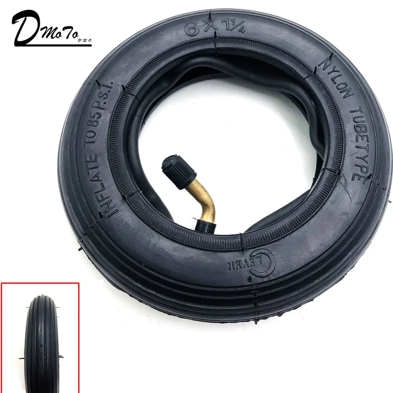 6X1 1/4 Wheels 150mm 6 inch Pneumatic Tire Inner Tube with 4 inch aluminum rims for gas electric scooters e-Bike A-Folding Bike