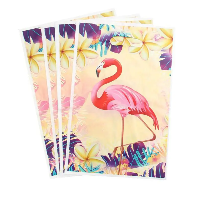 Flamingo 10 шт./лот с темой С Днем Рождения вечерние Подарочный пакет вечерние украшения Пластик конфетная сумка там мешок с подарками для малышей праздничные вечерние поставки - Цвет: Flamingo