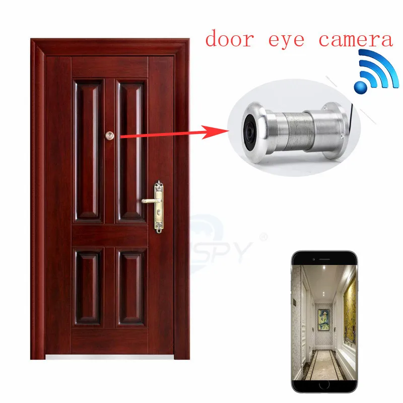 Câmera com Detecção de Movimento Slot para Cartão fi sem Fio Novo Design Áudio Graus wi Porta Olho Mágico Gravação tf Telefone Relógio P2p 180 11 câmera com detecção de movimento gravação slot