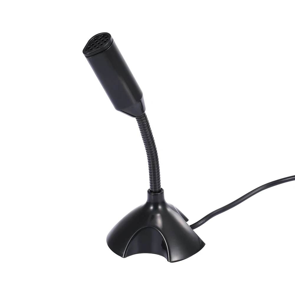 Мини USB микрофон Студийный, для речи чат пение KTV караоке микрофон для ПК ноутбук с держателем(черный