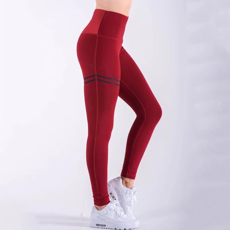 Женские леггинсы с эффектом пуш-ап, обтягивающие леггинсы из полиэстера с высокой талией, женские узкие брюки - Цвет: red leggings