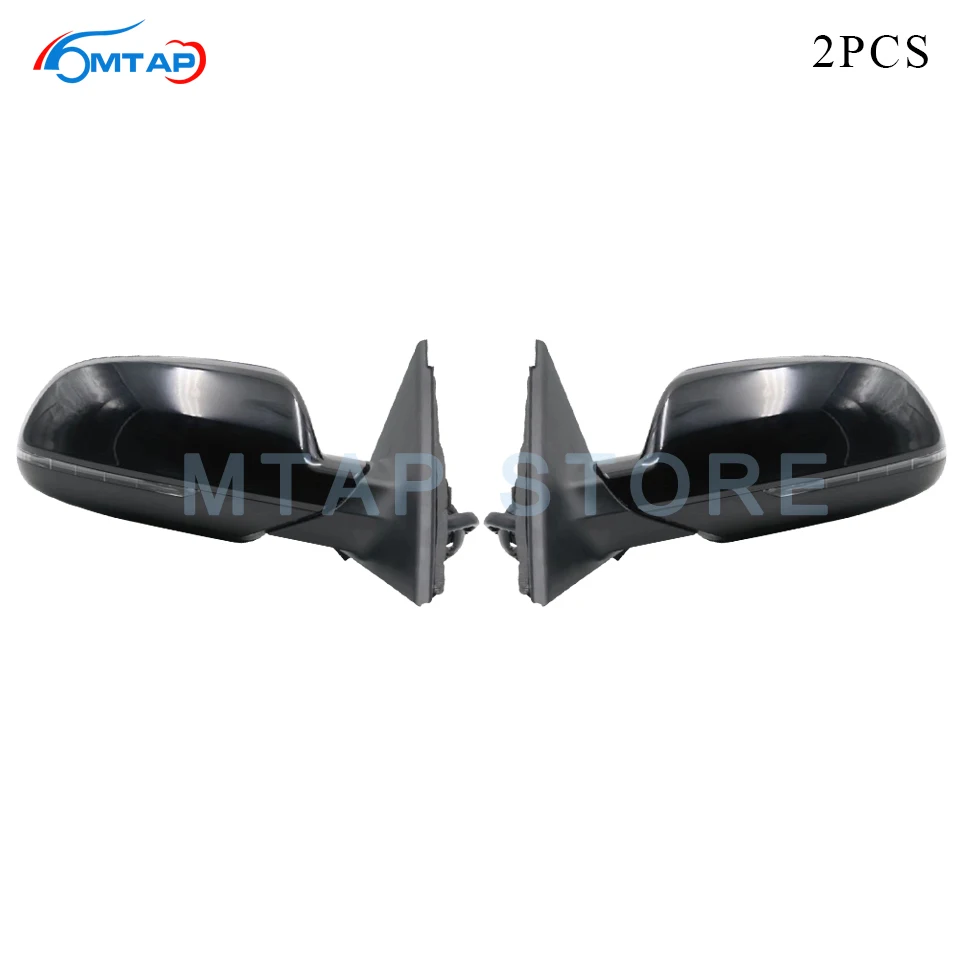 2PCS Exterior Outer Rearview Side Mirror Assy For Audi For A4 A4L B8 2013 Led Lamp Heating Elecric Fodling