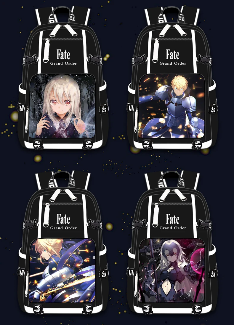 Аниме Fate Stay Night Saber, для отдыха, для девочек и мальчиков, дорожная сумка, usb зарядка, ранец, рюкзак для ноутбука, рюкзак для подростков, студентов