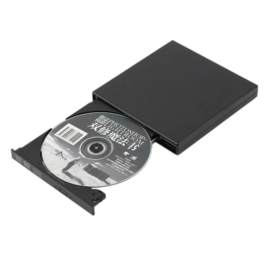 Newest Super Slim USB 2.0 External CD+-RW DVD+-RW DVD-RAM Burner Drive Writer For Laptop PC Promotion black White