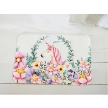 Коралловый бархатный коврик единорог, ванная кухня абсорбент с нескользящей подошвой и двойным одеяло коврики у входной двери