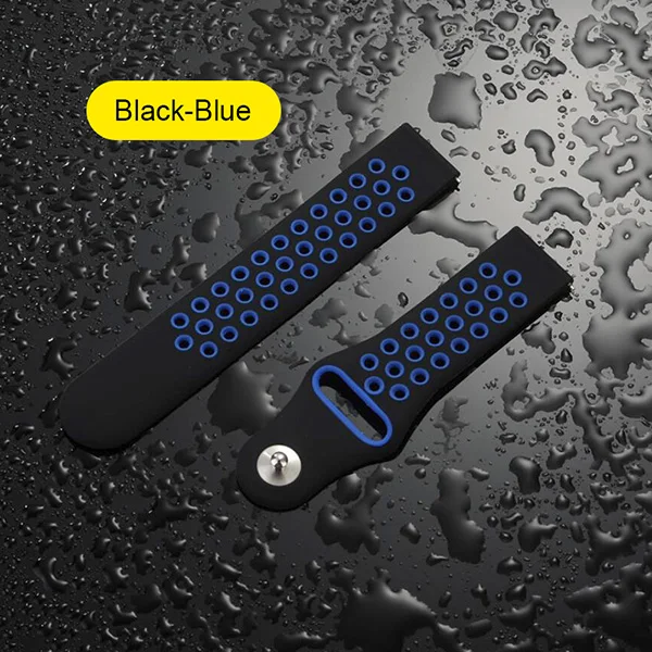 Black Blue UEBN 20 мм силиконовая сменная дышащая повязка для samsung Galaxy Watch Active 2 44 мм 40 мм ремешок на запястье браслет умные Ремешки для наручных часов - Цвет ремешка: Black Blue