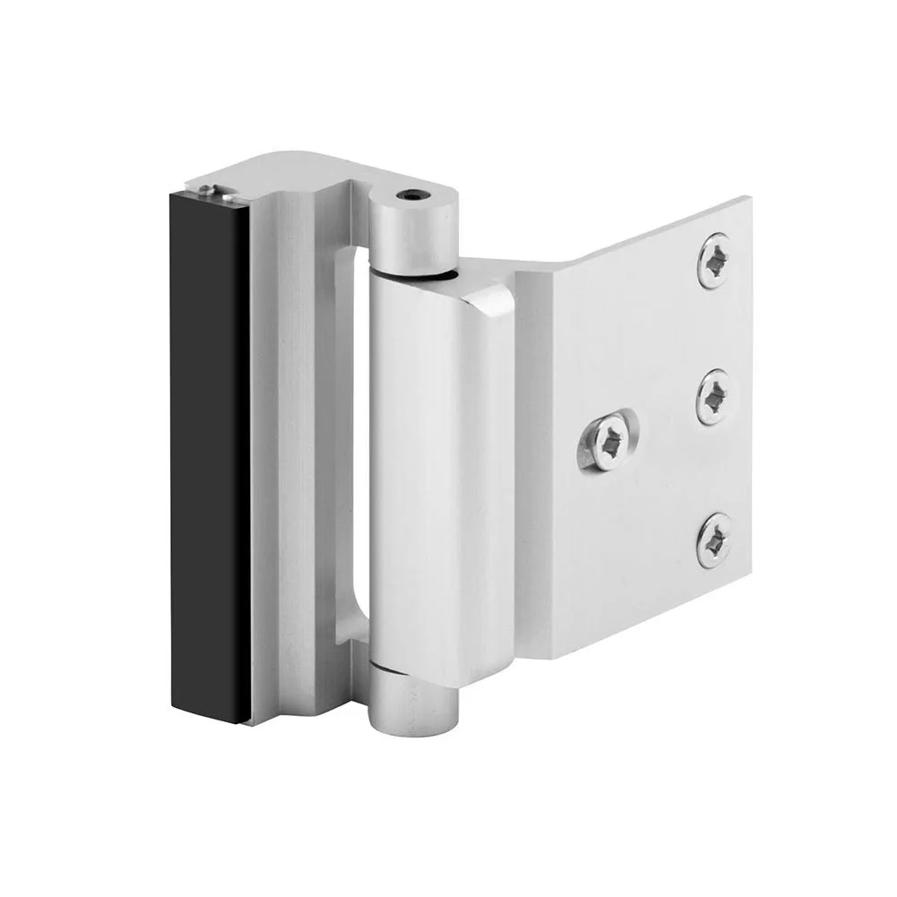 

Hardware Rustproof Silver Home Security With Screws Durable Reinforcement Easy Install Door Lock Aluminum Alloy Hinge Practical