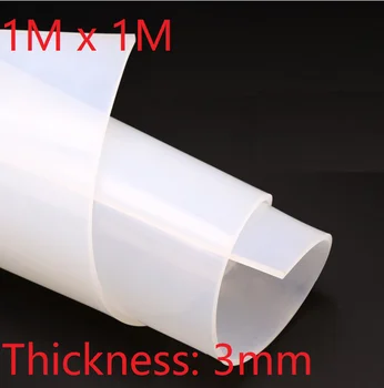 

Thickness 3mm Silicone Rubber Sheet 1M x 1M Width Square Flat Gasket Heat Resist VMQ Cushion Sealing Film Mat Milky White