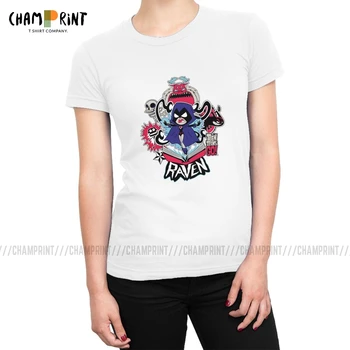 

Teen Titans Go Raven Demonic Powers Graphic T Shirts for Women Tumblr T-shirts O Neck Tees Top Hipster Clothing Female Big Size