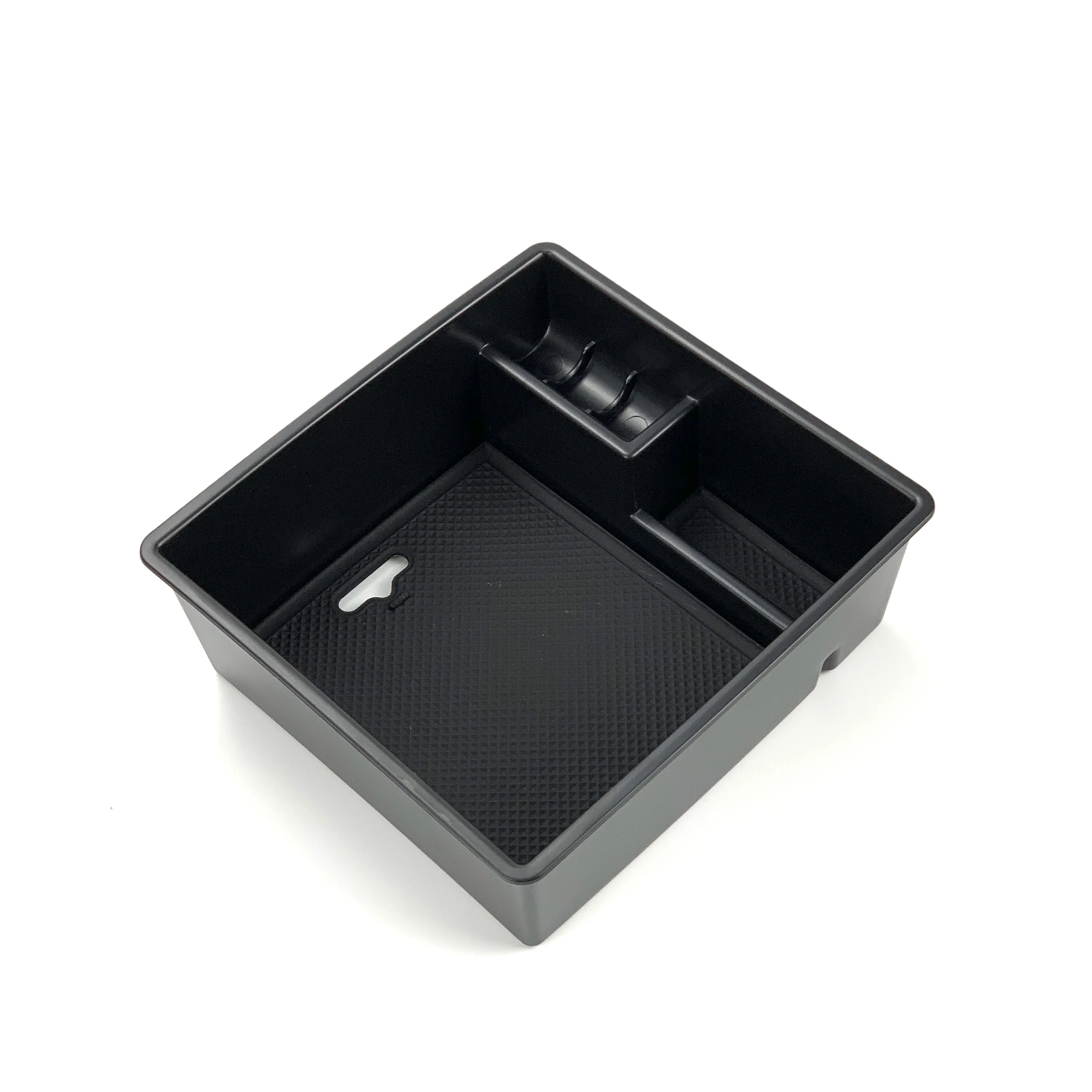 Armrest Center Storage Box Plastic for Toyota Hilux 2004- Console Glove Tray Case Built-in 2 Non-slip Mats Organized Shape